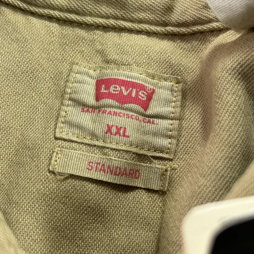 NEW Levi's The Western Shirt Mens 2XL Beige Western Snap‎ Long Sleeve Twill